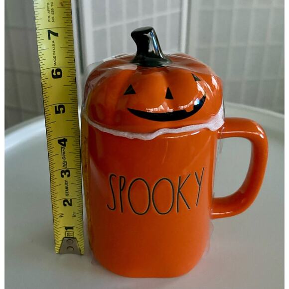 Rae‎ Dunn SPOOKY Orange Halloween Mug w/ Pumpkin Lid Sealed NWT - Picture 5 of 6